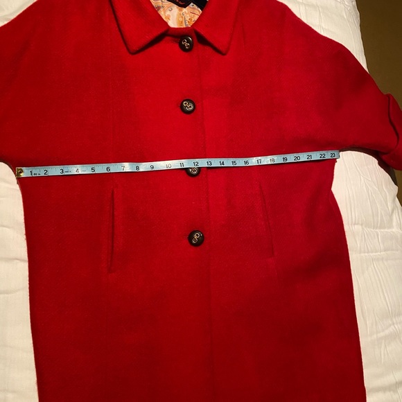 New without tags Retro 1950’s style Red wool coat made in Italy - Picture 8 of 10